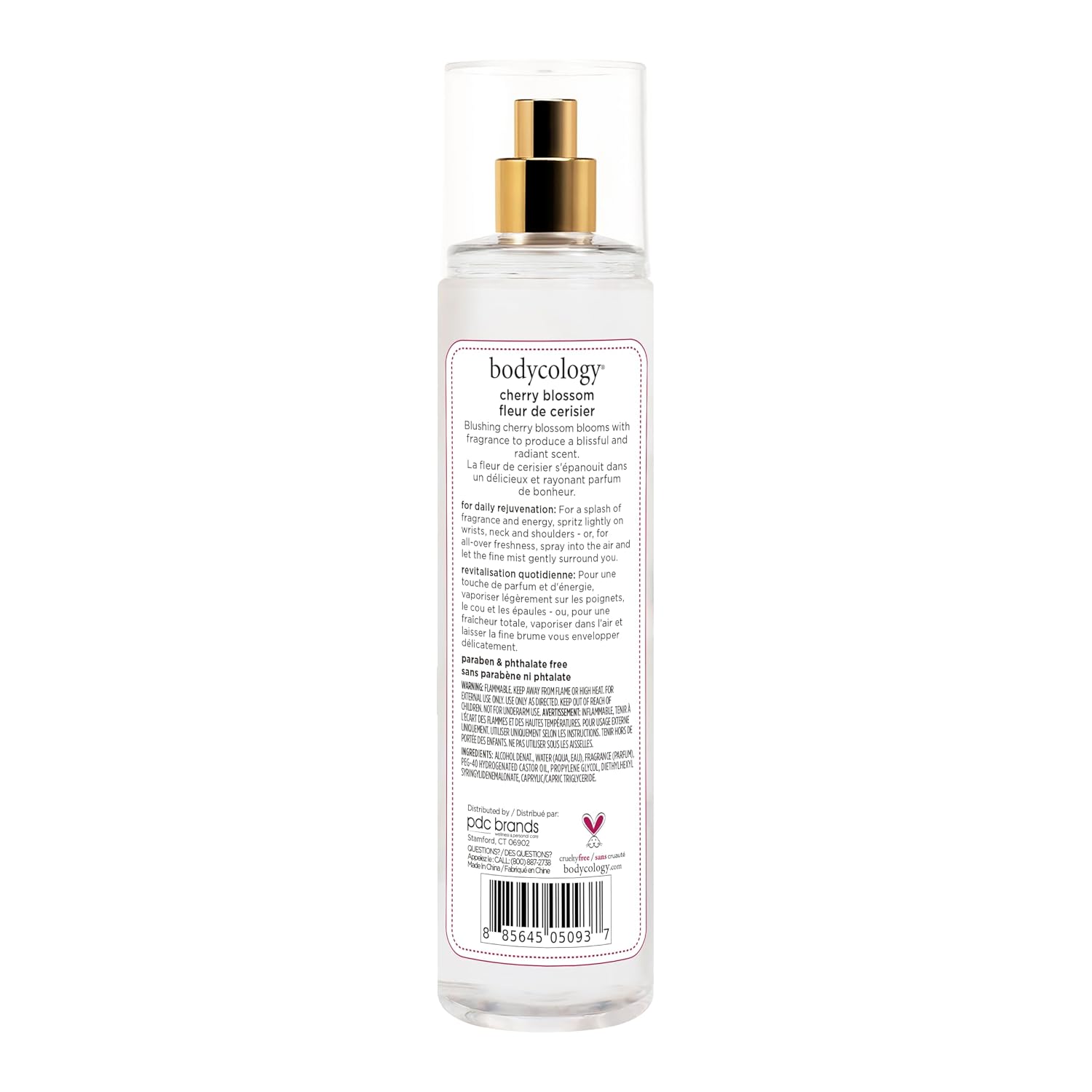Bodycology Long-Lasting Fragrance Body Mist, Cherry Blossom, 8 Fl Oz