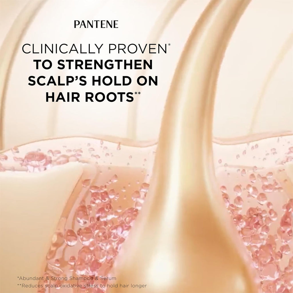 Pantene Abundant & Strong Shampoo, Strengthens Scalp'S Hold On Hair Roots, 13.5 Oz