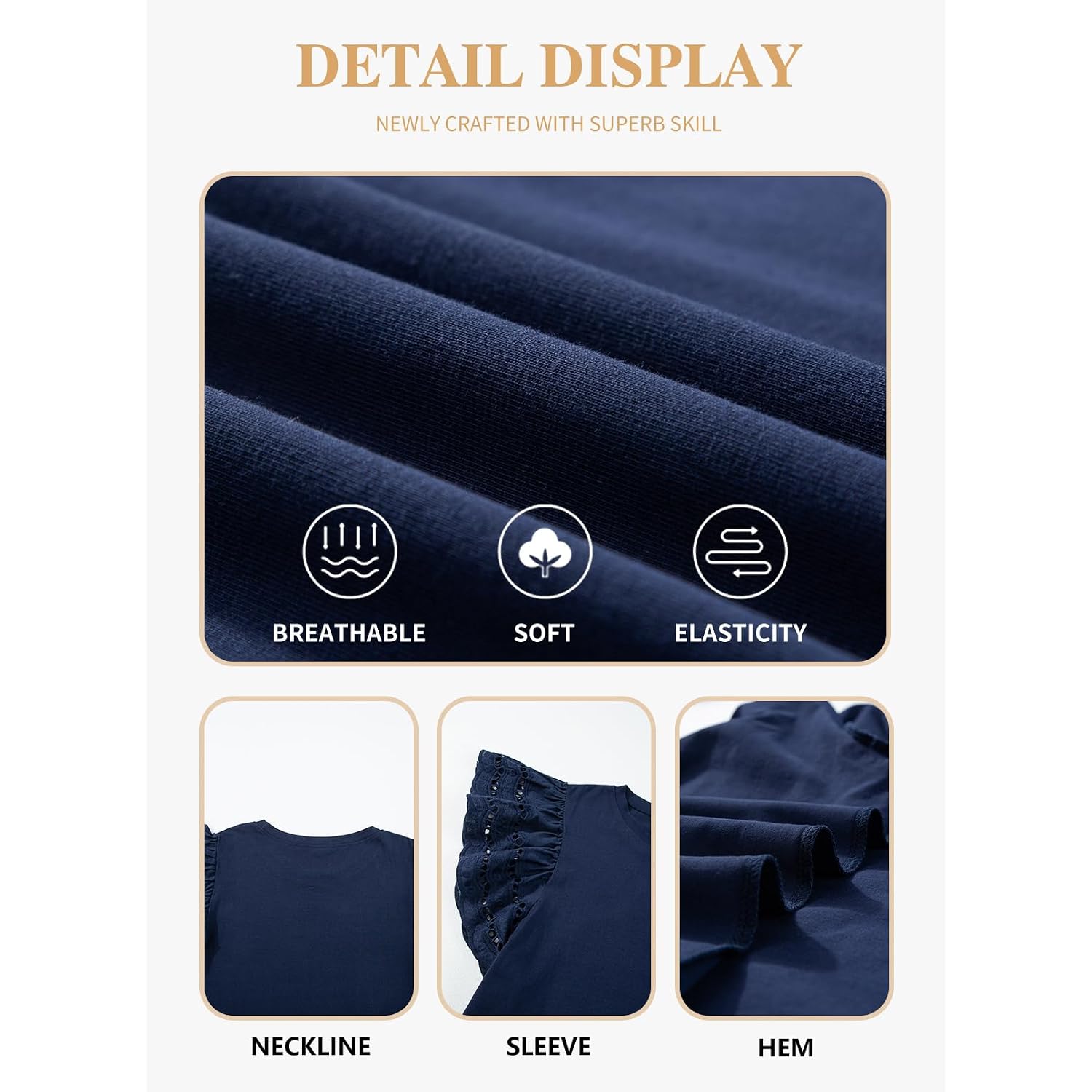Eytino Womens Plus Size Tops Short Sleeve Round Neck Hollow Out Casual Loose Tunic Tees Shirts(1X-5X)