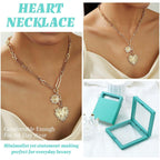 HETICA Chunky Gold-Plated Necklace for Women Heart Pendants Necklace Sun Flower Necklace Fashion Hip Hop Choker Gift