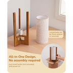 Edishine 13.5" Small Table Lamp, Walnut Wood Cylinder Nightstand Lamp For Bedroom, Beige Linen Shade, Corner Modern Bedside Lamp For Living Room, On-Off Line Switch, E26 Base (Bulb Not Included)