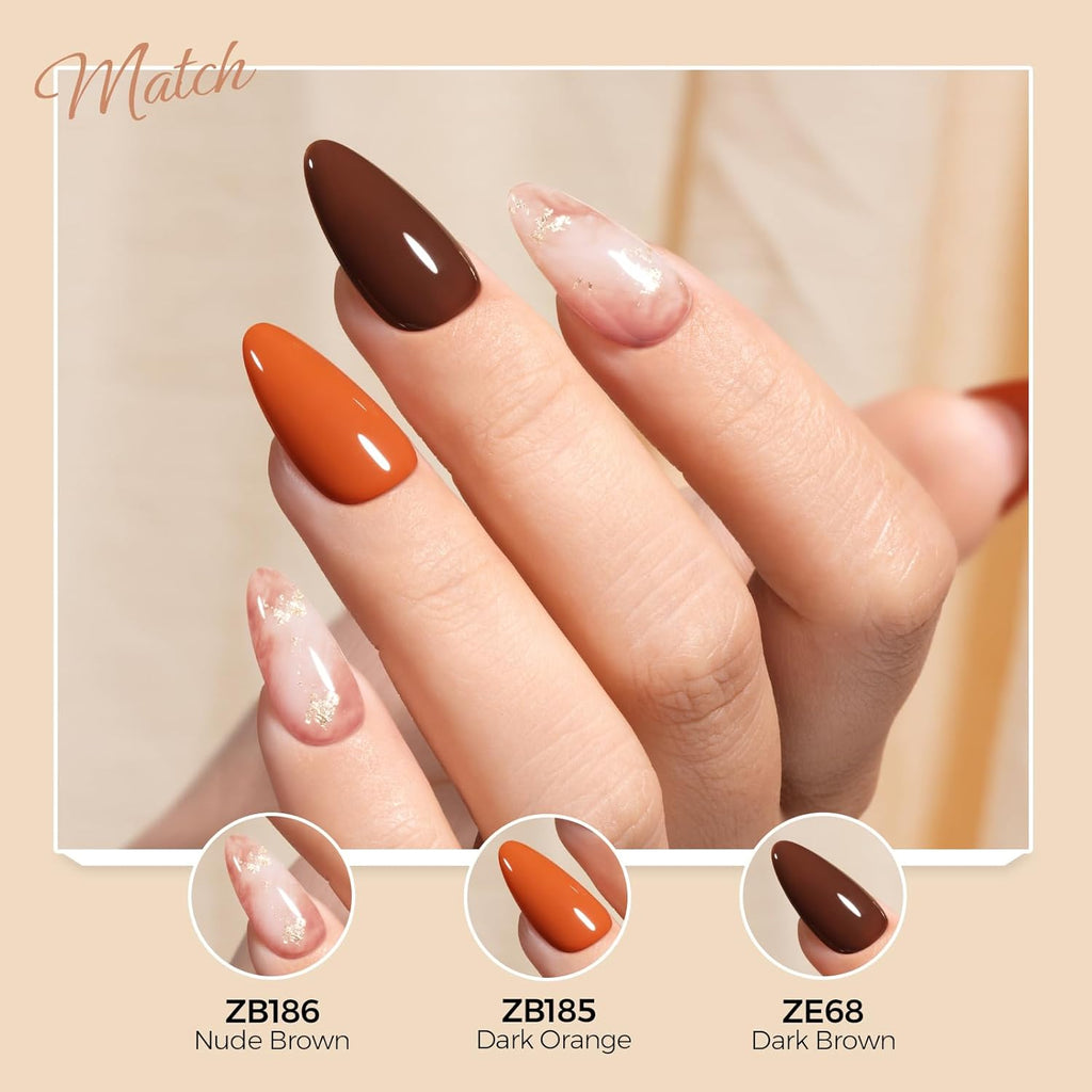 TOMICCA Gel Nail Polish, 15ML Nude Brown Gel Polish, Soak Off UV Cure Light Brown Gel Polish for Manicure Salon DIY Nail Art Design Decoration at Home Gift for Women