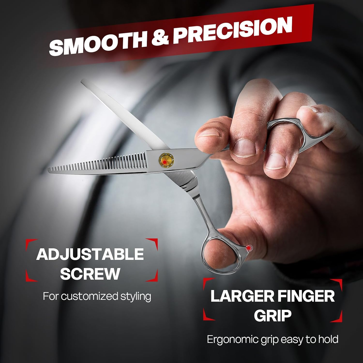 Professional Thinning Shears, High-End Japanese 440C Stainless Steel Hair Cutting Scissors With Sharp Edge Blades, 6.8 Inch Hair Cutting Shears, Right Hand Hair Scissors For Salon, Home, Pet
