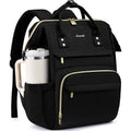 Lovevook Laptop Backpack For Women With Giant Tumbler Holder Pocket,15.6 Inch Waterproof Travel Backpack Purse Computer Laptop Bag,Professional Work College Nurse Teacher Backpack Casual Daypack,Black