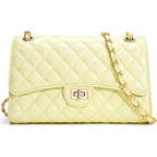 Quilted Crossbody Purse For Women Trendy Ladies Shoulder Bag With Chain Strap Pu Leather Cross Body Bags Satchel Handbag