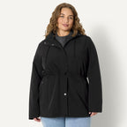 Amazon Essentials Women's Relaxed-Fit Lightweight Waterproof Long Hooded Rain Jacket