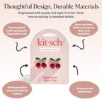 Kitsch Cherry Small Hair Clips For Women – Rhinestones Small Claw Clips | Electroplated Metal Springs And Anti-Rust Finish | Strong Hold For Updo And Cute Half Up Styles - 2Pcs