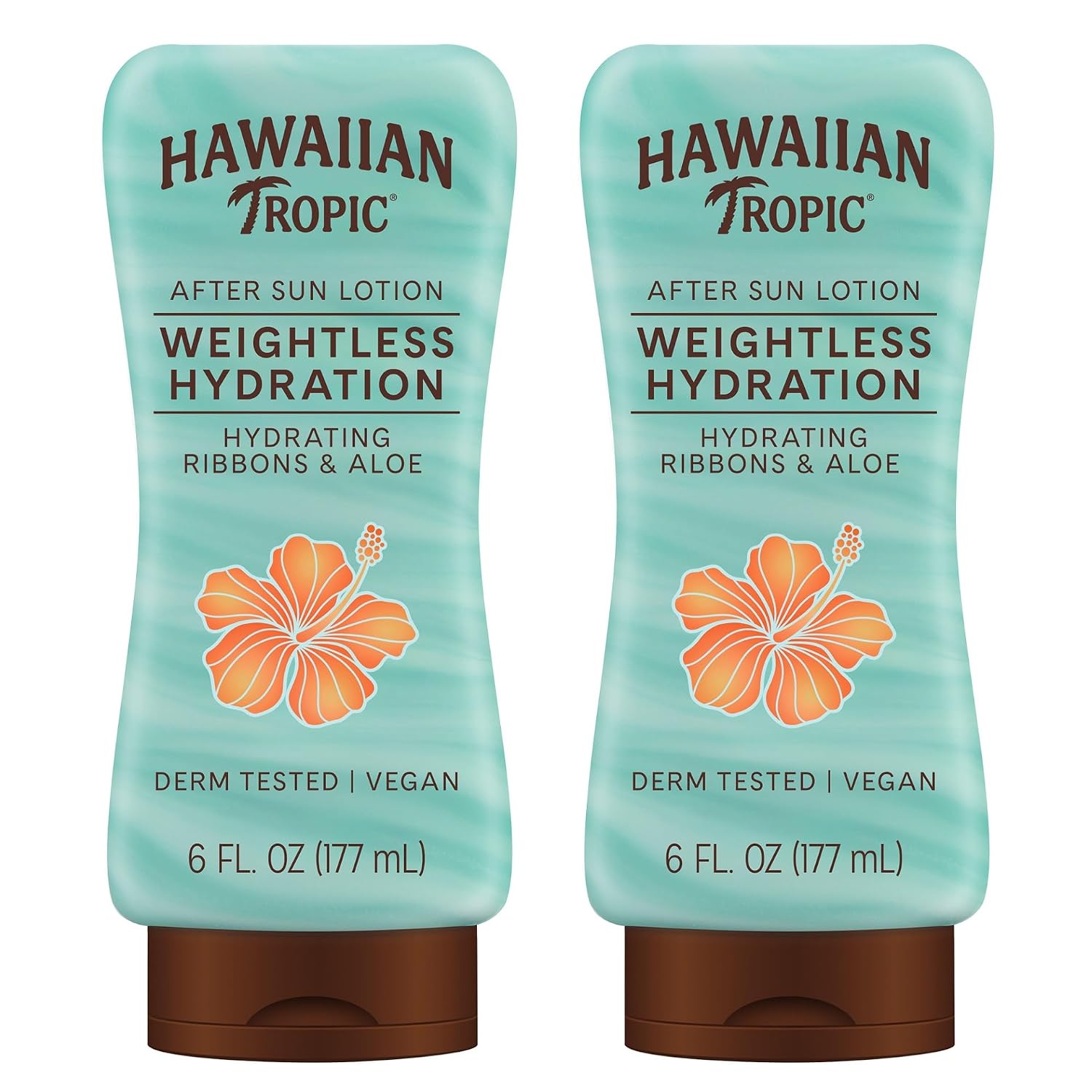 Hawaiian Tropic Weightless Hydration After Sun Lotion With Aloe, 6Fl Oz Twin Pack, Hawaiian Tropic Lotion, Moisturizing Lotion, After Sun Care, After Sun Moisturizer, 6Fl Oz Each