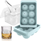 Large Ice Cube Molds, 2 Pack Round Ice Cube Mold With Storage Bin And Tongs, Makes 12 × 1.9-Inch Ice Spheres, Easy Fill And Twist Release For Whiskey, Bourbon And Cocktails