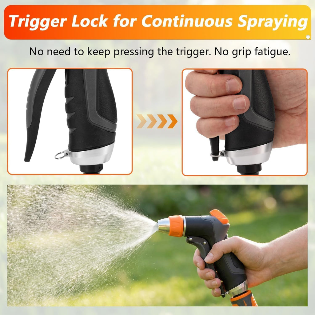 2 Pack Garden Hose Nozzle High Pressure 10 & 2 Water Hose Nozzle | Rust-Proof Thumb Flow Control, Leak-Proof 3/4" Nh Fitting, Ideal For Car Washing, Lawn Watering, Garden Care & Patio Cleaning