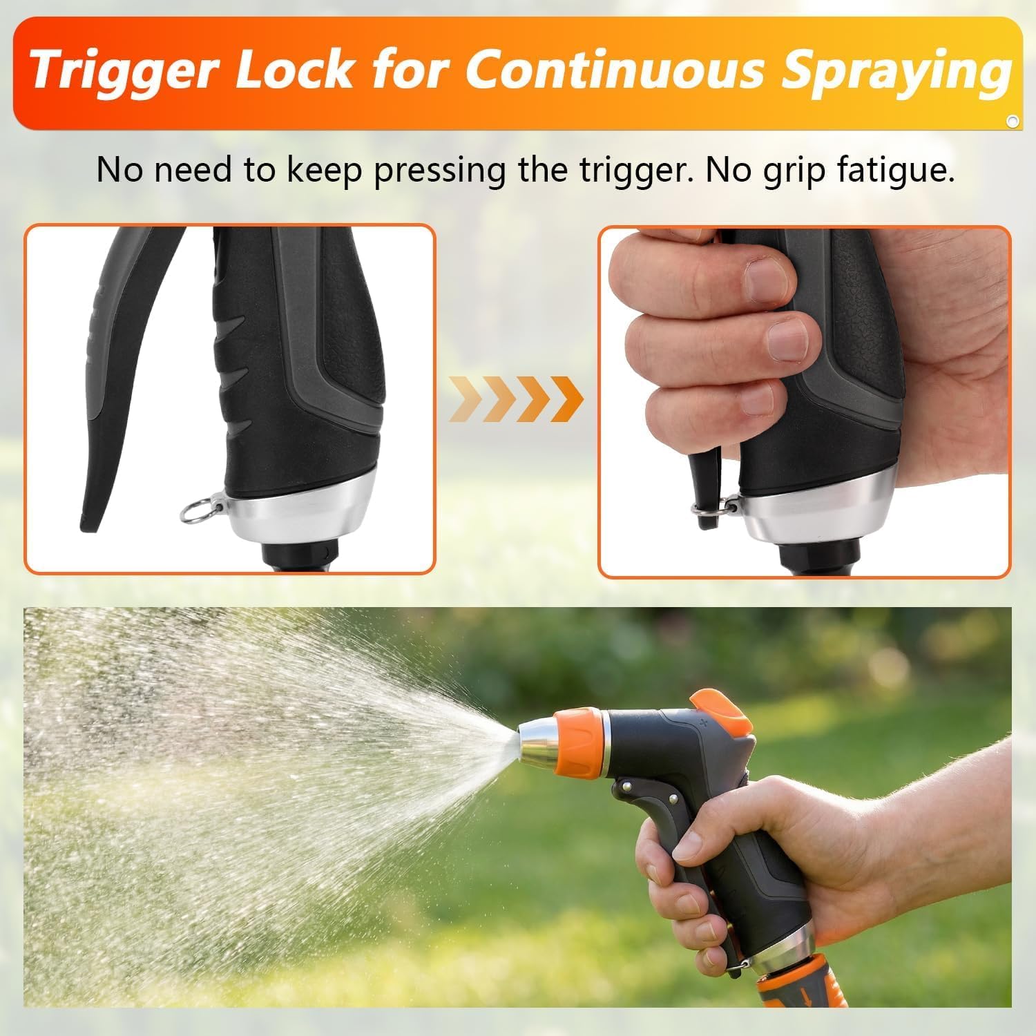 2 Pack Garden Hose Nozzle High Pressure 10 & 2 Water Hose Nozzle | Rust-Proof Thumb Flow Control, Leak-Proof 3/4" Nh Fitting, Ideal For Car Washing, Lawn Watering, Garden Care & Patio Cleaning