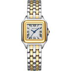 Bofan Small Gold Watches For Women Easy Reader Ladies Quartz Wrist Watch With Stainless Steel Band,Roman Dial,Water Resistant,Bracelet Adjuster Included