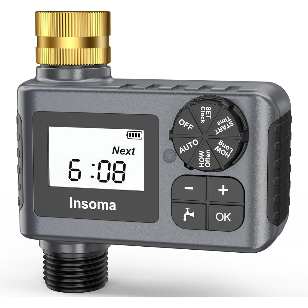 Water Timer For Outdoor Garden Hose, Hose Timer With Rain Delay/Manual Mode, Automatic Drip Irrigation Controller System For Lawn Yard Garden Watering