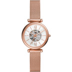 Fossil Women'S Carlie Automatic Stainless Steel Mesh Three-Hand Watch For Women,
