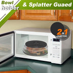 12" Microwave food Cover & Mat,Large Vented Collapsible Splatter Guard dish Plate lid & Silicone Round Kitchen mat