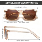 Polarized Sunglasses for Women Classic Retro Style UV400 Protection A3 Brown/Brown+transparent Brown(2 Pack)