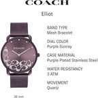 Coach Elliot Women'S Watch | Sleek Design With Scatter C'S | Timeless Style For Any Occasion | Gift For Her | Water-Resistant