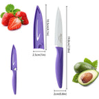 6Pcs Paring Knives, Stainless Steel Paring Knife Set With Matched Knife Sheath, 4 Inch Peeling Fruit Vegetable Kitchen Knife, German Steel, Pp Plastic Handle