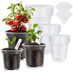 30 Pack Clear Nursery Plant Pots, 3.5/4/5 In With Drainage Holes, 20 Labels | High Transparency (Clear View Of Root Growth), Variety Pack, Good Drainage, 20 Pack Easy-Id Plant Labels