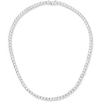Gemsme 4.0mm CZ Tennis Necklace, 18K White/Yellow Gold Plated 4.0mm Round Cubic Zirconia Classic Tennis Necklace 16-24 Inches