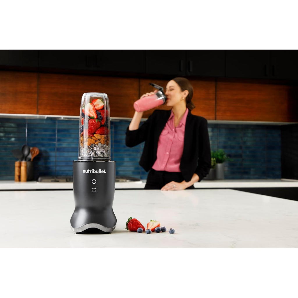 Nutribullet® Ultra Personal Blender, 1200W, For Smoothies Shakes & Protein - Quietest Single-Serve Blender With Titanium Coated Blades, 3 Bpa-Free Cups (32Oz + 24Oz), To-Go Lids, Dishwasher Safe, Gray