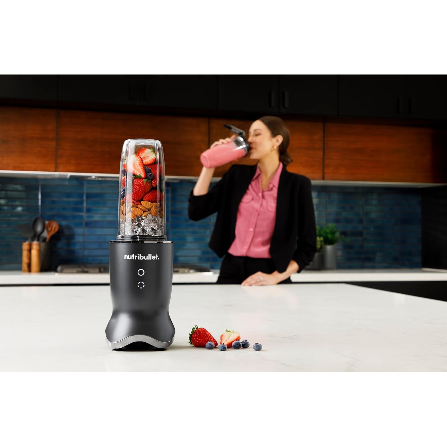 Nutribullet® Ultra Personal Blender, 1200W, For Smoothies Shakes & Protein - Quietest Single-Serve Blender With Titanium Coated Blades, 3 Bpa-Free Cups (32Oz + 24Oz), To-Go Lids, Dishwasher Safe, Gray