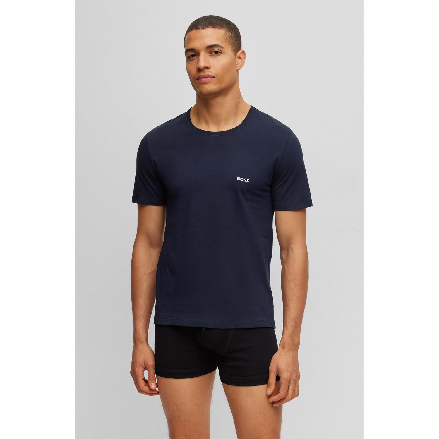 Boss Men'S Logo Embroidered Cotton Tee 3 Pack