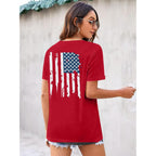 ALLTB 4th of July Shirt Women Loves Jesus and America Too Shirts Patriotic Tshirt Christian Short Sleeve Tee Top