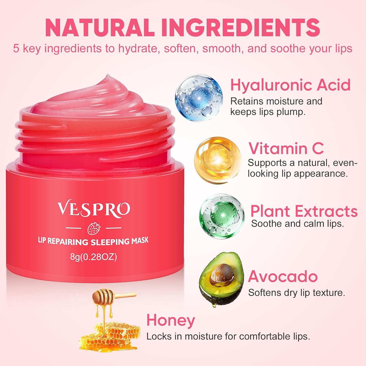 6 Pack Lip Sleeping Mask– Overnight Deep Hydrating Treatment For Dry Lips, Reduce Lip Lines &Improve Lip Color With Instant Hydration, Thank You Gifts, Birthday Gifts, Skincare Gifts For Women