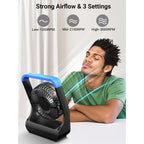 Gazeled Battery Operated Fan, Camping Fan Battery Powered, Super Long Lasting, 5'' Portable D-Cell Battery Powered Desk Fan With Timer, 3 Speeds, Quiet, 180° Rotation, For Office,Bedroom,Outdoor, F24