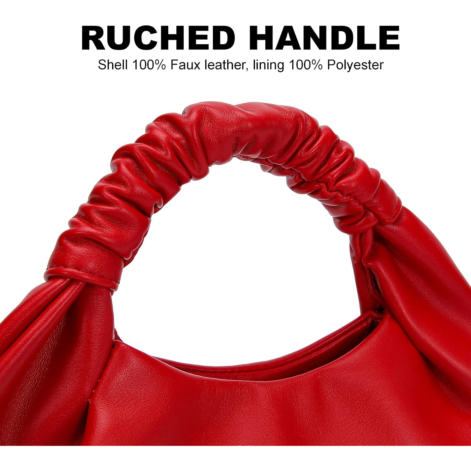 Small Purses Hobo Bags For Women Faux Leather Ruched Top Handle Bag | Pleated Handbags Soft Purse Mini Hobo Bag Daily Casual