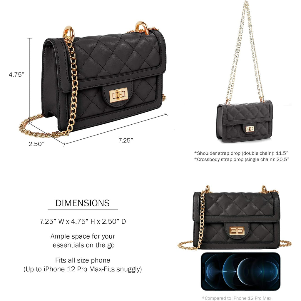 SG SUGU Small Quilted Crossbody Bag, Trendy Designer Mini Shoulder Bag, Phone Wallet Purse for Women