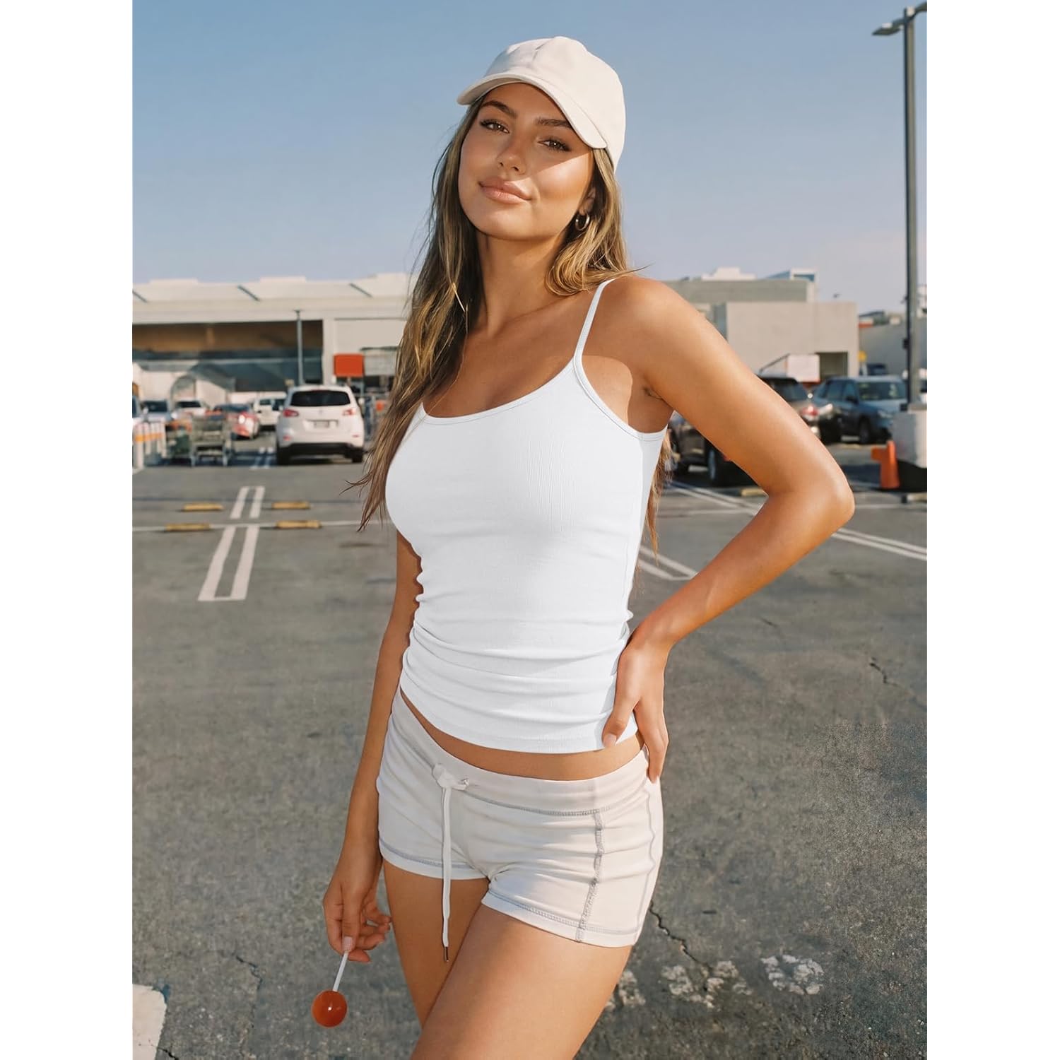 Women's Soft Stretchy Tank Tops Adjustable Strap Cami Non See-Through Slim Fit Summer Going Out Camisole