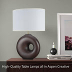 Aspen Creative 40084-4A, 2-Pack Set - 1 Light Candlestick Table Lamp, Contemporary Design In Satin Nickel, 14 1/4" High, Blue, Yellow, Green Lamp Shade