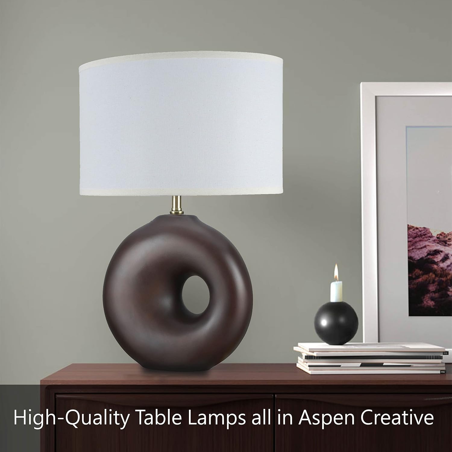 Aspen Creative 40158-12, Two Pack Set – 22" High Transitional Metal Wire Table Lamp, Matte Black Finish And Empire Shaped Lamp Shade In Cream, 12 1/2" Wide
