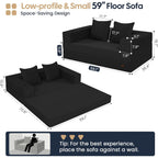 Comax Futon Sofa Bed, Convertible Sofa Bed, Folding Boneless Couches