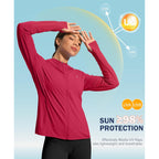 Soothfeel Women'S Upf 50+ Sun Protection Hoodie Jacket Lightweight Long Sleeve Sun Shirt For Women With Pocket Hiking Outdoor