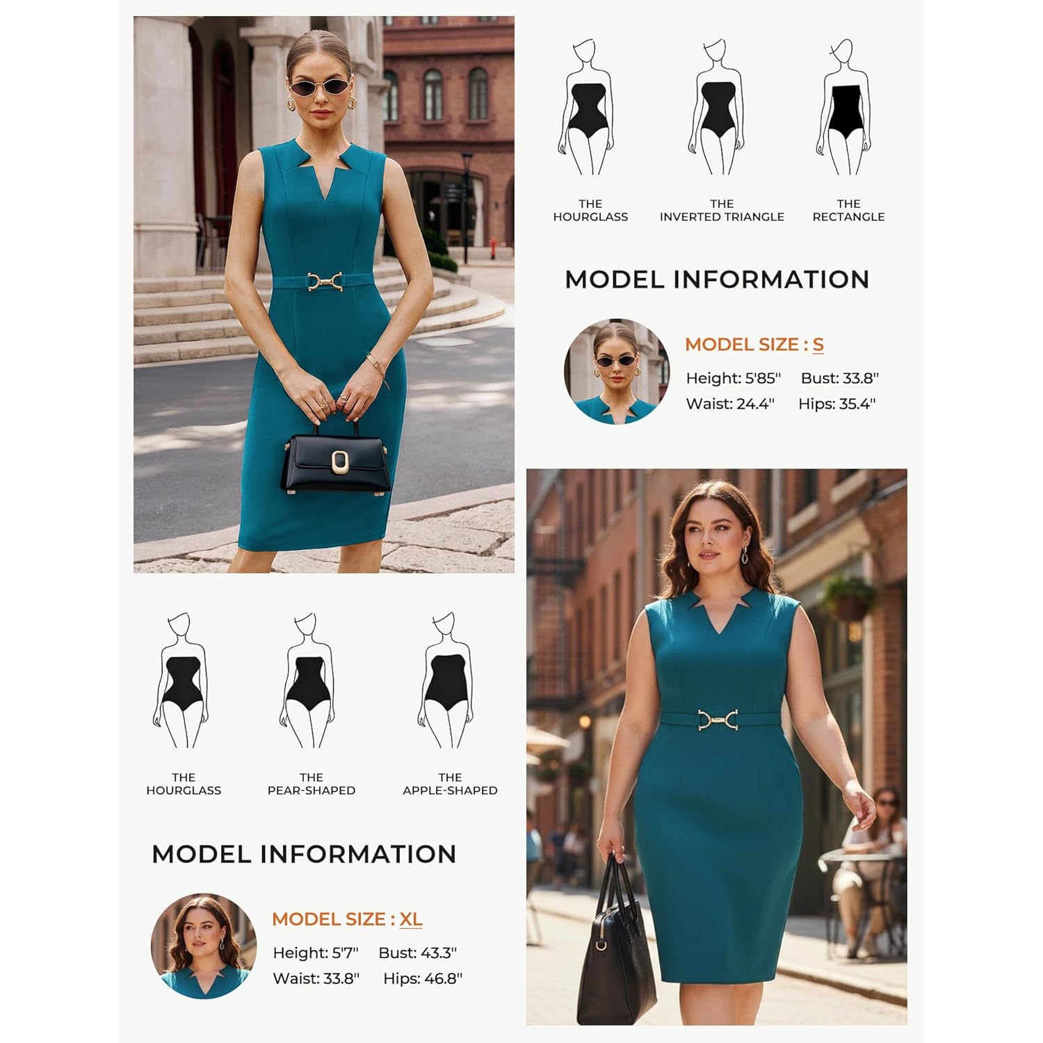 Work Dresses for Women 2026,V Neck Business Office Bodyon Dress,Sleeveless Pencil Semi Formal Midi Dress