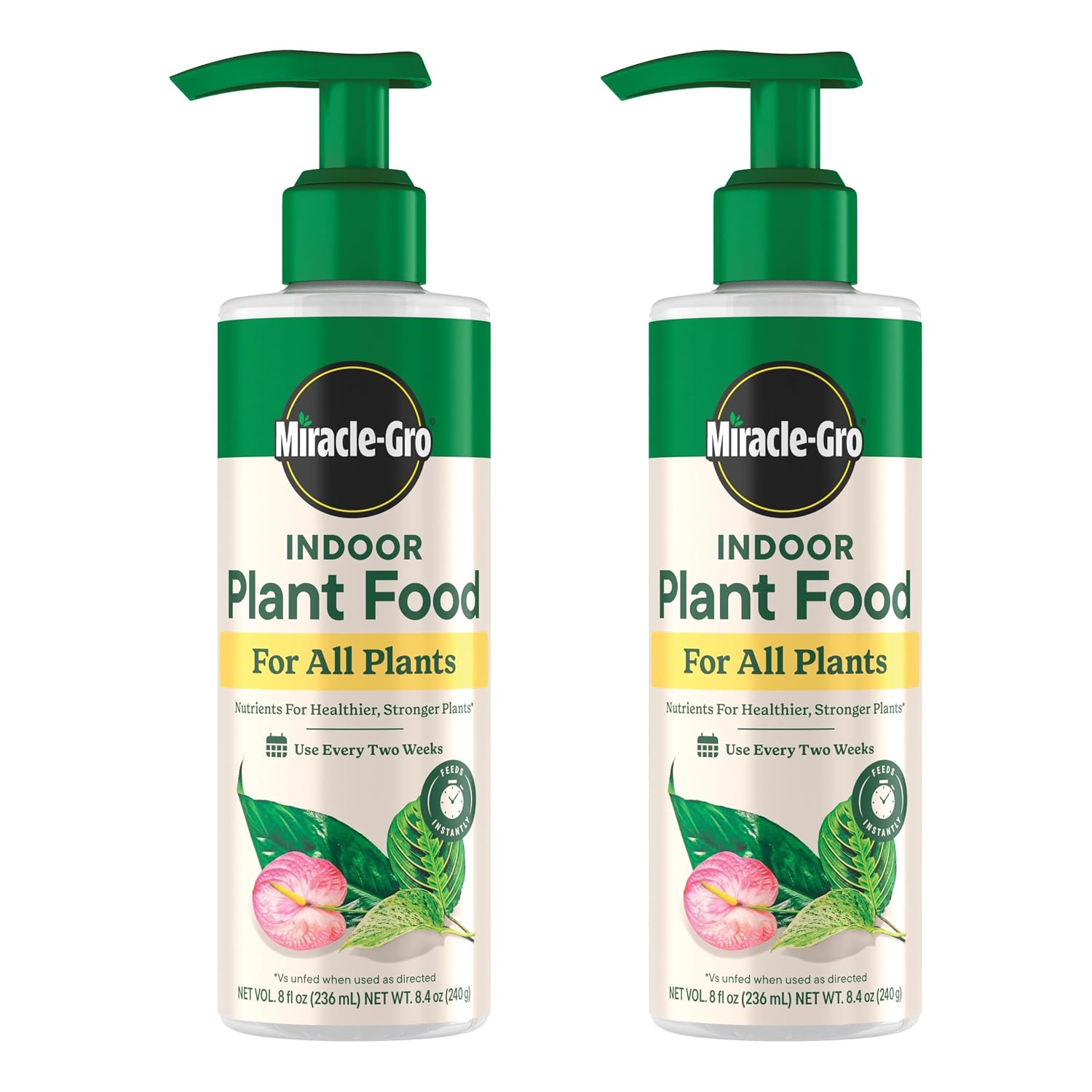 Miracle-Gro Indoor Plant Food For All Plants, 8 Fl. Oz. (2-Pack) | Liquid Plant Food For Houseplants, Flowers, Vegetables, Herbs, And More