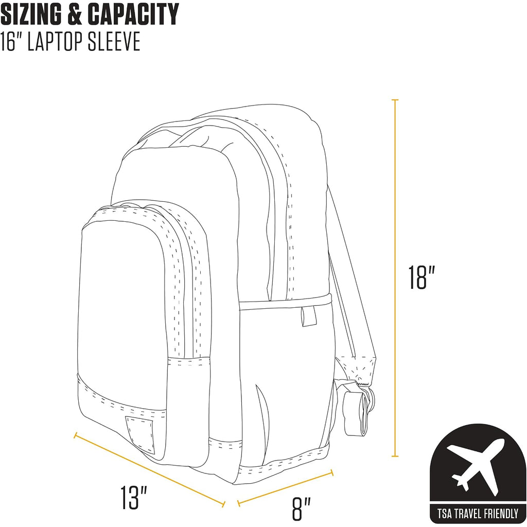 Carhartt 25L Classic Laptop Backpack, Durable Water-Resistant Pack W/ 16" Laptop Sleeve And Multiple Organizational Compartments, Black