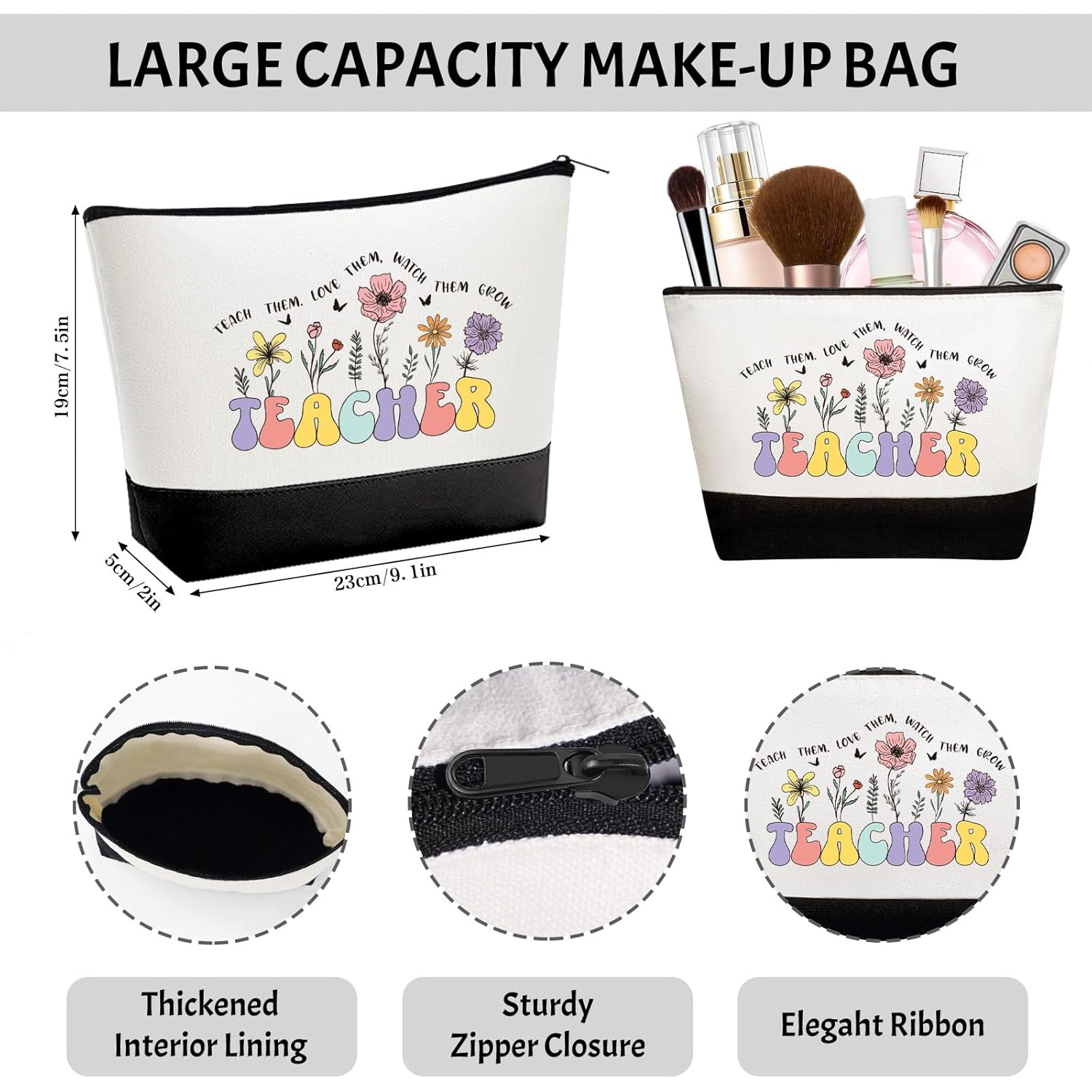 Teacher Appreciation Gifts for Women, Best Unique Ideas from Students, Funny Retirement Graduation Thank You Gifts for Teacher w/Tote Bag, Back to School, Birthday, Christmas