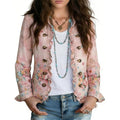 Women'S Floral Print Lightweight Long Sleeve Jacket Casual Spring Summer Blazer