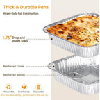 8x8 Aluminum Pans - 20 Pack Disposable Foil Pans, Heavy Duty Square Aluminum Baking & Roasting Trays for Meal Prep, Food Storage, Heating & Party Serving