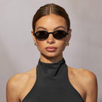 Wearme Pro Wmp Eyewear – Women’S Oval Sunglasses: Slim 90S-Inspired Frame With Soft Curves, Trendy Minimal Fashion Look