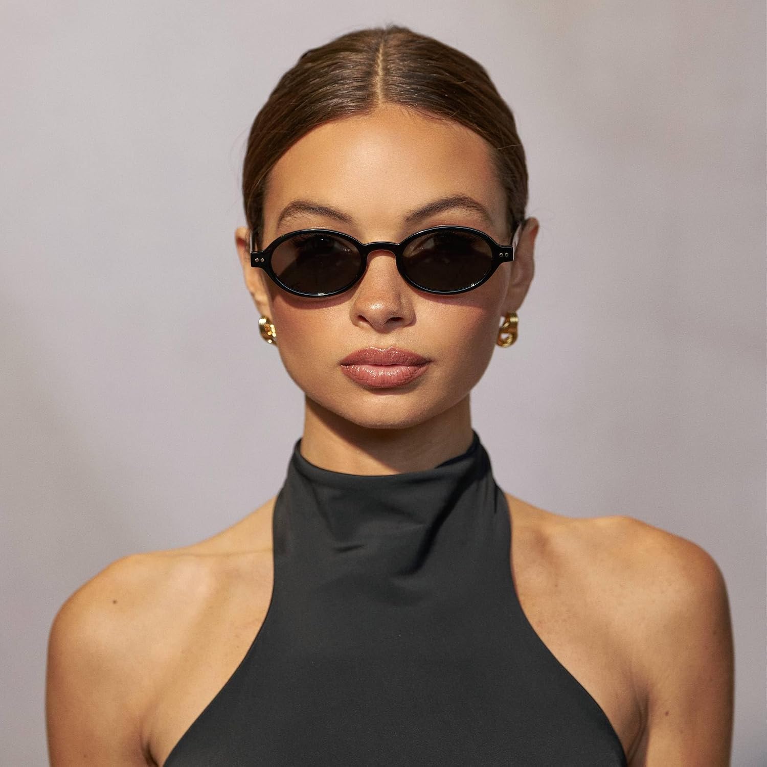 Wearme Pro Wmp Eyewear – Women’S Oval Sunglasses: Slim 90S-Inspired Frame With Soft Curves, Trendy Minimal Fashion Look