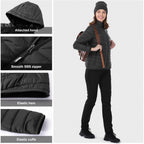 Outdoor Ventures Women'S Packable Lightweight Full-Zip Puffer Jacket With Hood Quilted Winter Coat