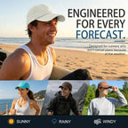Mens Waterproof Baseball Cap Womens Rain Hat Quick Dry Running Hat with Sweatband Outdoor Golf Breathable Sports Cap Beige Grey
