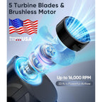 Tedajo Ai Portable Waist Fan, 6 Speeds 16000Rpm Strong Turbo Airflow, 40H Max Cooling Battery Powered Personal Fan Rechargeable, Hands-Free Shirt/Belt/Neck Fan For Work, Outdoor, Travel, Gift For Men