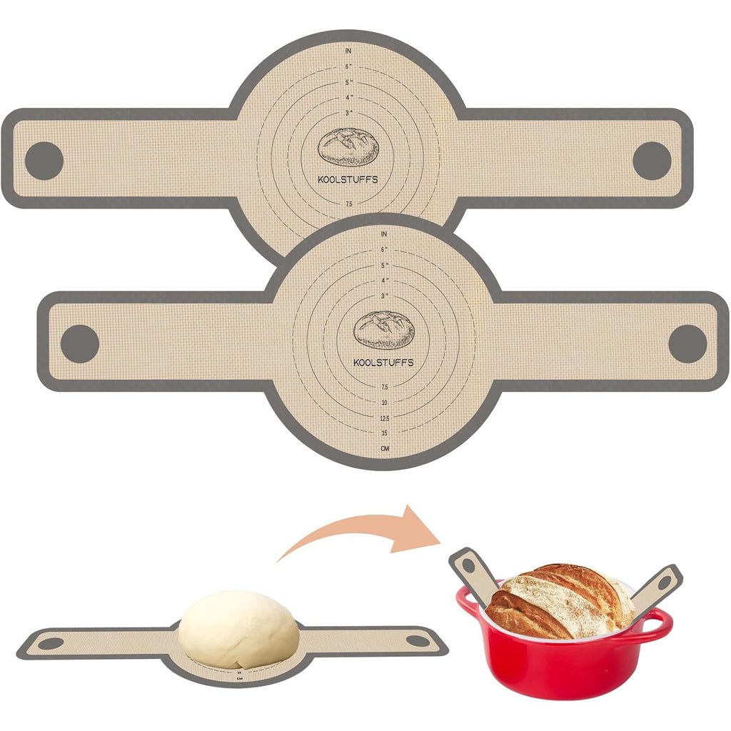 Silicone Bread Sling For Dutch Oven, 2 Pcs Non-Stick & Easy Clean Reusable Sourdough Mat, Sourdough Bread Baking Supplies, Tools ＆ Accessories