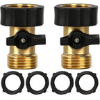 Hourleey Garden Hose Shut Off Valve, 2 Pack Heavy Duty 3/4 Inch Solid Garden Hose Shut Off Valve With 4 Extra Rubber Washers